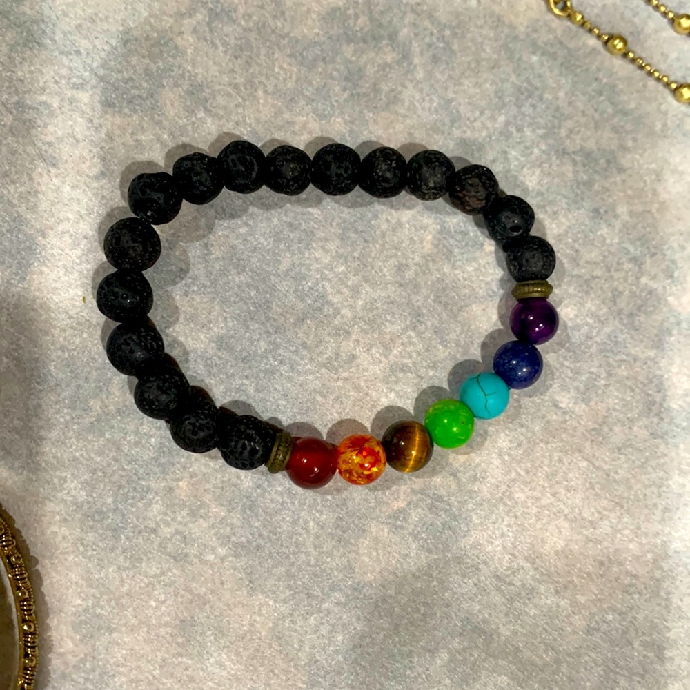 Lava bead chakra bracelet